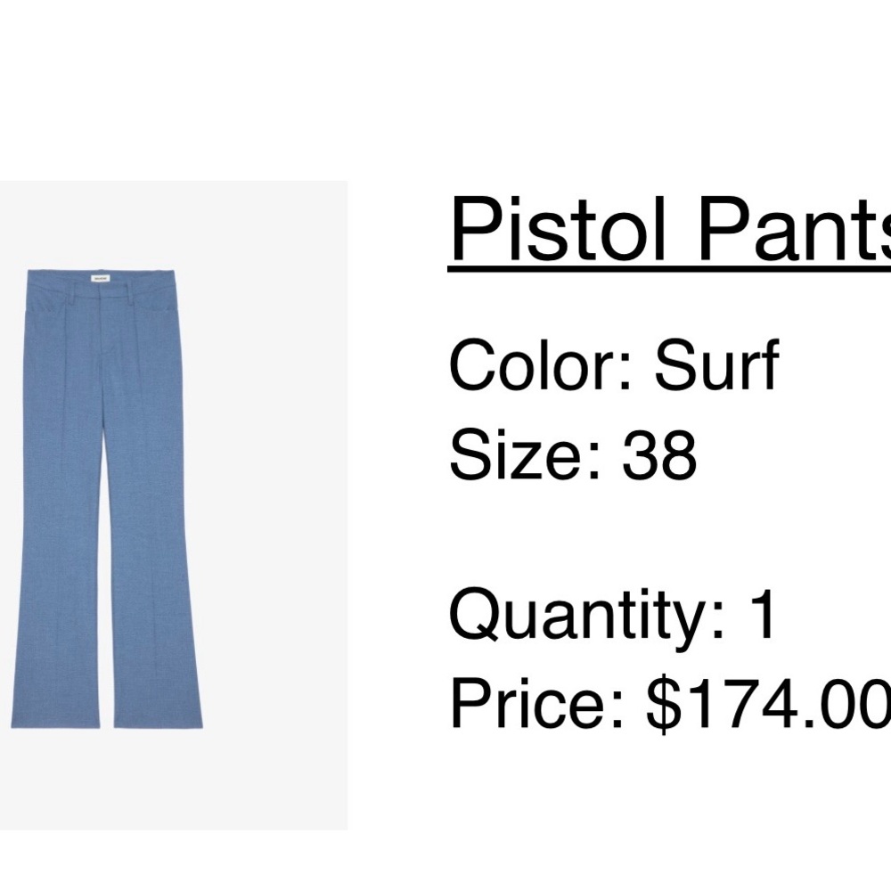 Zadig & Voltaire Blue Boot Cut Pants